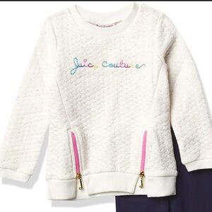 Girls Juicy Couture marled sweatshirt with front zip detail, size 4T
